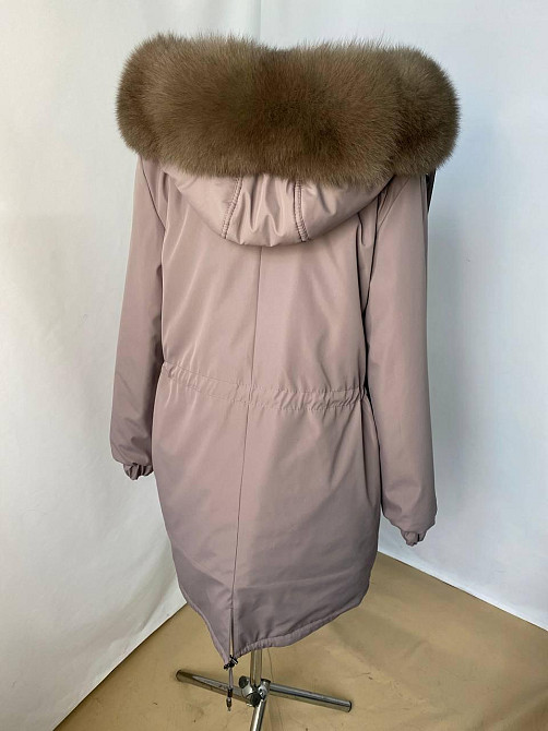 Парка женская с мехом песца под Соболь Пудровый р56 75 см Харьков - изображение 4