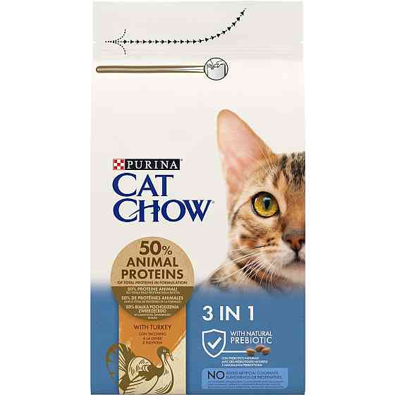 Сухий корм для дорослих котів Cat Chow Feline 3 in 1 з формулою потрійної дії з індичкою 1.5 кг Вінниця