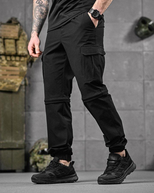 Стрейчевые летние такатические штаны-шорты PARADOX черные ДЛ6297 Одесса - изображение 7