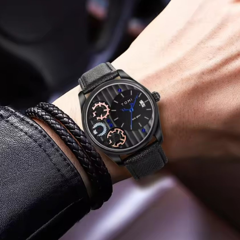 Годинник чоловічий наручний Tomi Gear Black (2 ремінці) Київ - фото 3
