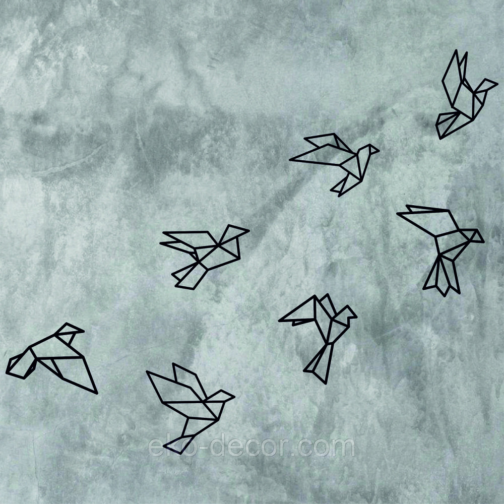 Декоративне настінне Панно «Пташки» Декор на стіну 35*21 см — 5 шт., Чорний Київ - фото 6