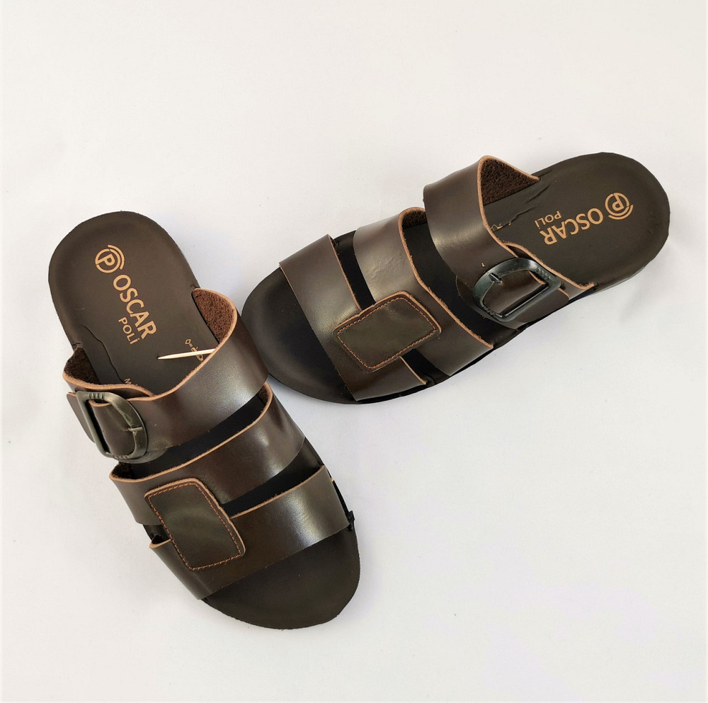 Чоловічі Шльопанці Тапочки Сланці Коричневі Шкіряні (розміри: 41,42,43,44,45) Дніпро - фото 6