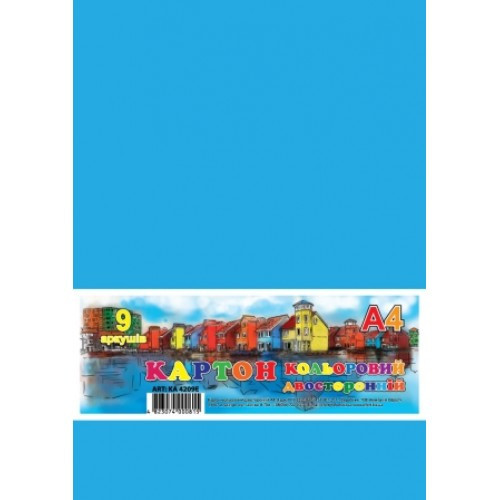 Картон кольоровий двосторонній А4/9 арк. 