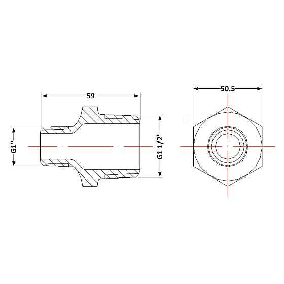 Ніпель чавунний 1" 1/2х1" НР Київ