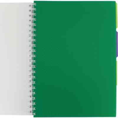 Блокнот Optima A4 Adamant пластикова обкладинка, з розділювачами та перфорацією, 120 аркушів, клітинка зелений (O20843-04) Вінниця