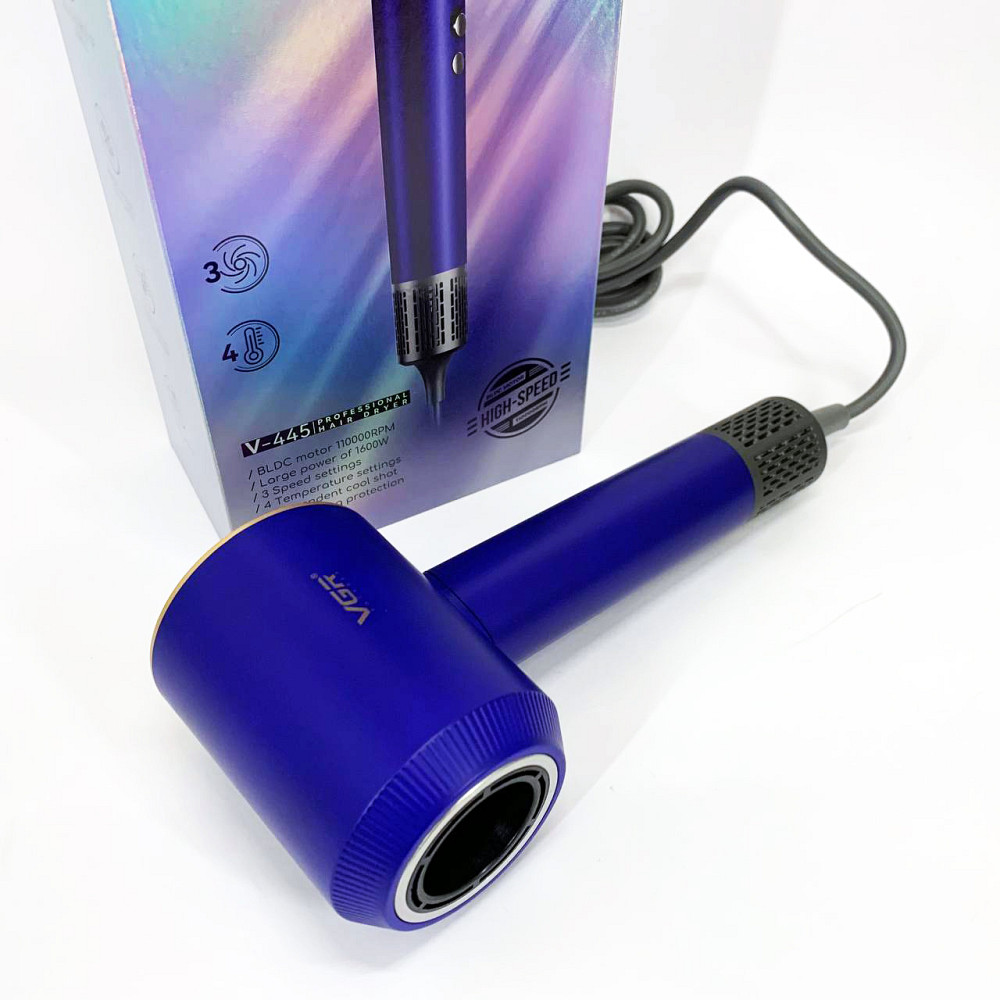 Професійний фен для укладання волосся з насадкою VGR, Жіночий потужний фен для укладання волосся IS-63 Львів - фото 5