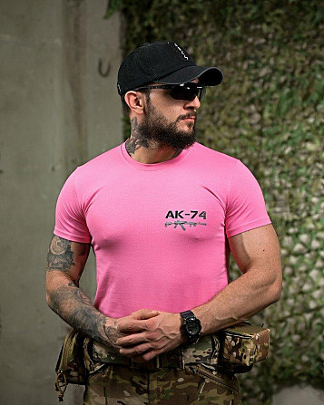 Бавовняна футболка AK-74 pink ПП7755 Київ - фото 4
