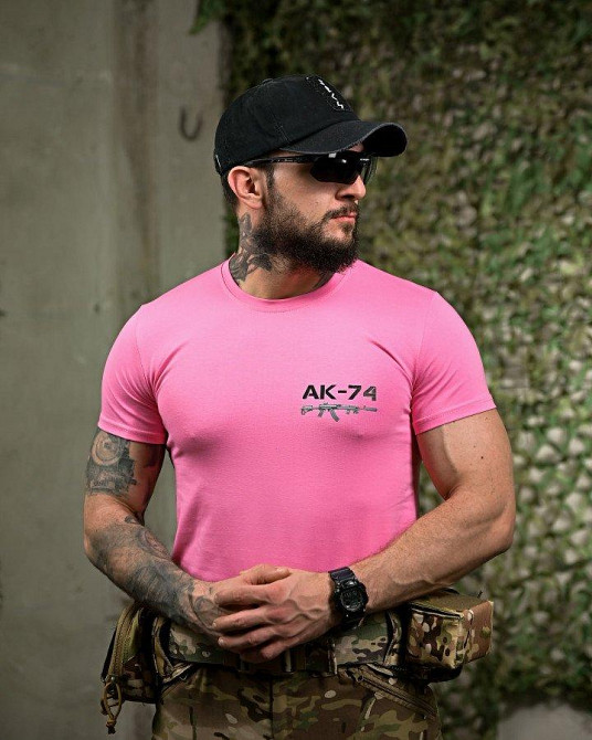 Хлопковая Футболка AK-74 pink ПП7755 Одесса - изображение 4