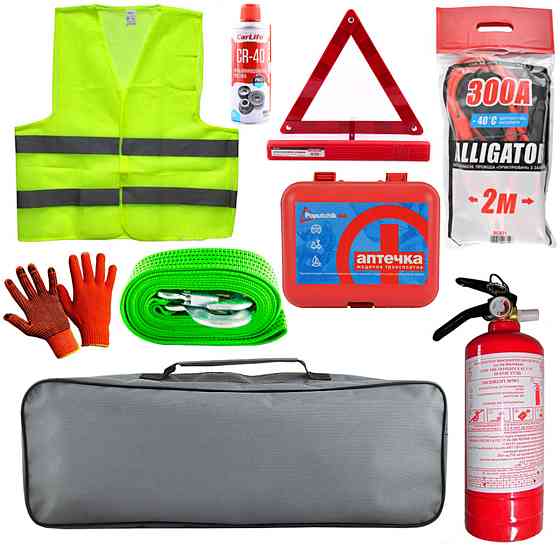 Набір автомобіліста для легкових авто з буксирним тросом LIDO-1 Киев