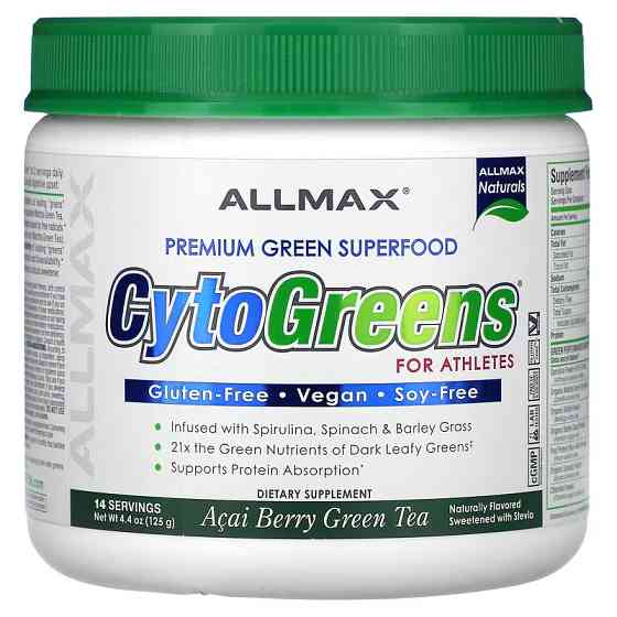 Суперфуд для спортсменів Allmax Nutrition CytoGreens For Athletes 125 g (Acai Berry Green Tea) Луцьк