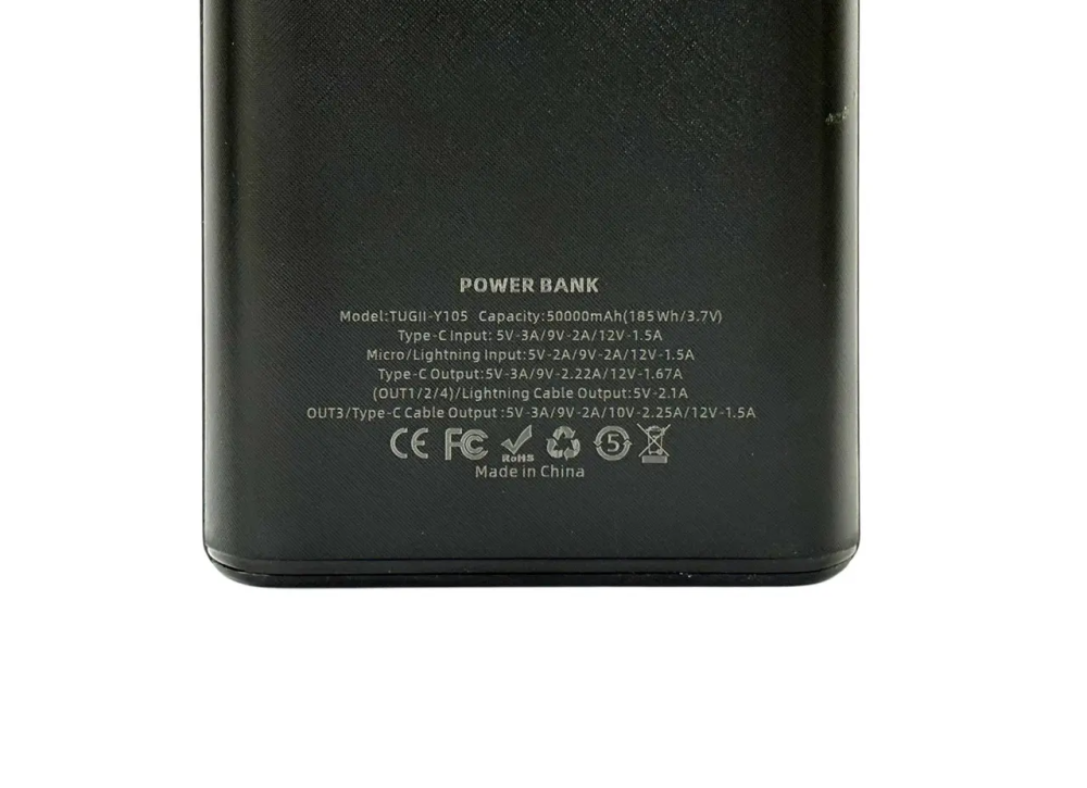 Зовнішній акумулятор (power bank) 50000мА·год 22,5Вт потужний портативний TUGII Y105 для смартфонів Одеса - фото 10
