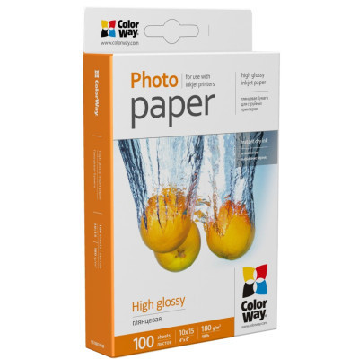 Фотобумага ColorWay 10x15 180г glossy, 100с (PG1801004R) Винница - изображение 2