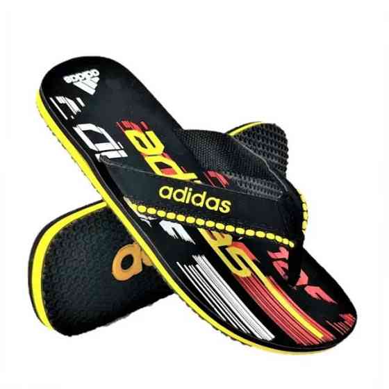 Чоловічі в'єтнамки Капці Adidas Шльопанці Чорні з Жовтим Шльопанці (розміри: 41,45) Дніпро