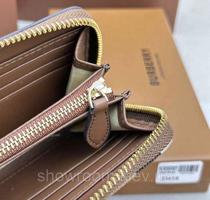 Жіночий шкіряний гаманець Burberry (3341) brown Київ - фото 8