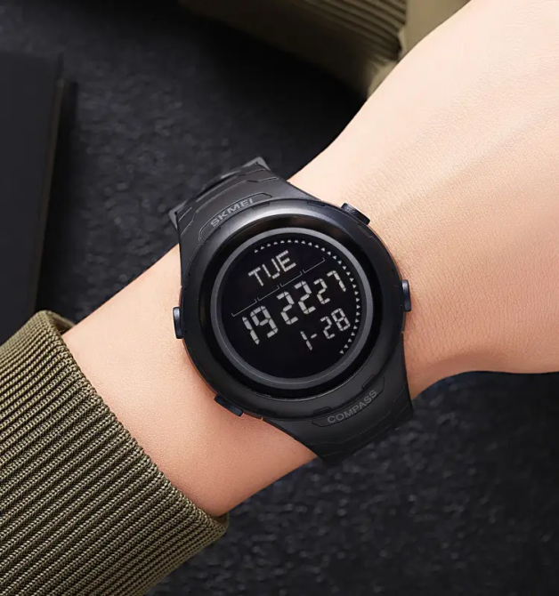 Часы мужские наручные спортивные Skmei 2166 Compass с компасом и шагомером (Черный) Винница - изображение 8