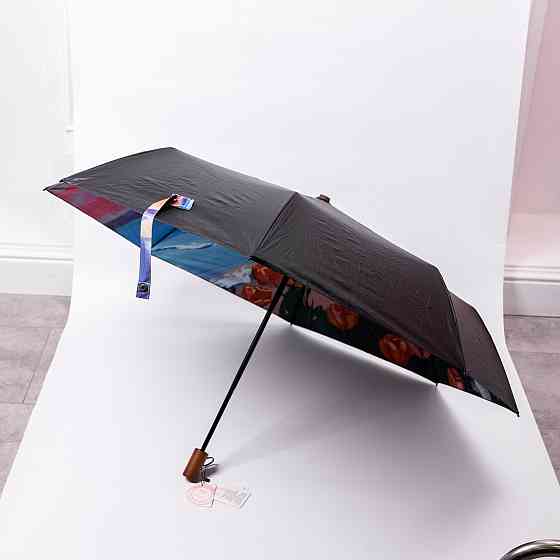 Зонт механический элегантный с принтом прочный надежный из полиэстера диаметр 100 см HP-23-14ML Киев