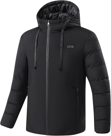 Куртка-парка з підігрівом 15 зон, Softshell, 3 режими, USB, чорна, вітрозахисна, з капюшоном, унісекс Київ
