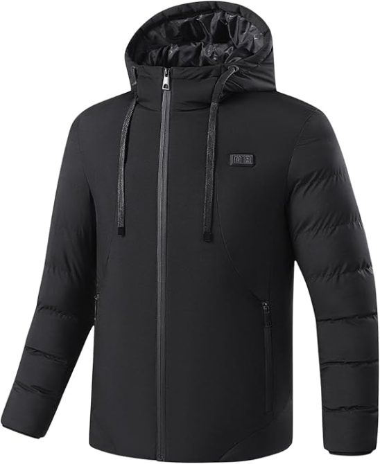 Куртка-парка з підігрівом 15 зон, Softshell, 3 режими, USB, чорна, вітрозахисна, з капюшоном, унісекс Київ - фото 4