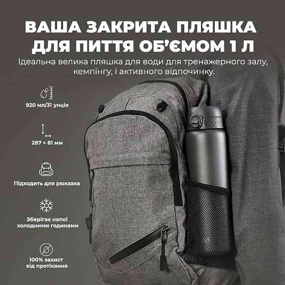 Пляшка для води металева вакуумна ION8 920 мл. Vacuum Insulated, Grey Кам'янське