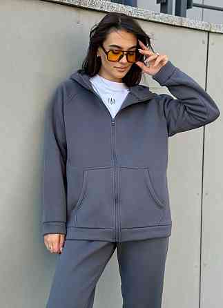 Зип худи женское оверсайз Графитовый 46/48 Харьков