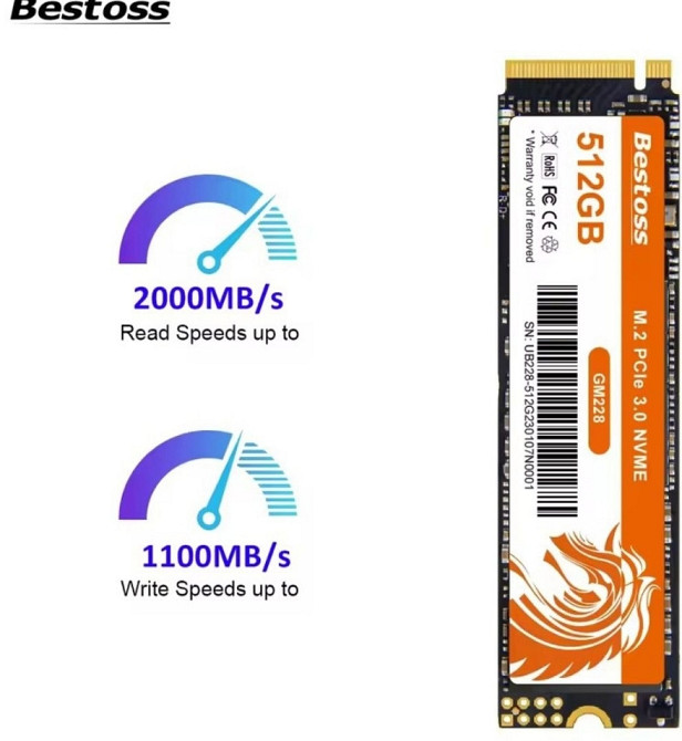 SSD M2 NVME 512gb Bestoss PCI 3.0*4. Київ - фото 2
