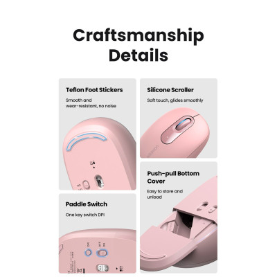 Мышка Ugreen MU105 Wireless Pink (90686) Винница - изображение 7