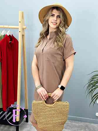 Жіноче лляне плаття літнє "Avrora" оптом | Батал Капучіно, 50-52 Київ