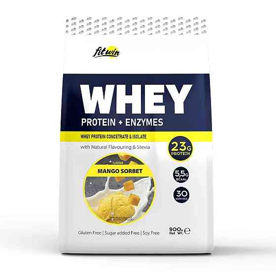 Сироватковий протеїн FitWin Whey Protein + Enzymes 900 г Манговий сорбет Київ