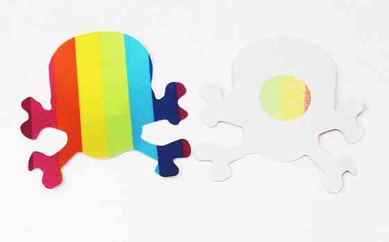 Наклейки на груди Черепа 8 на 8 см різнобарвний Київ