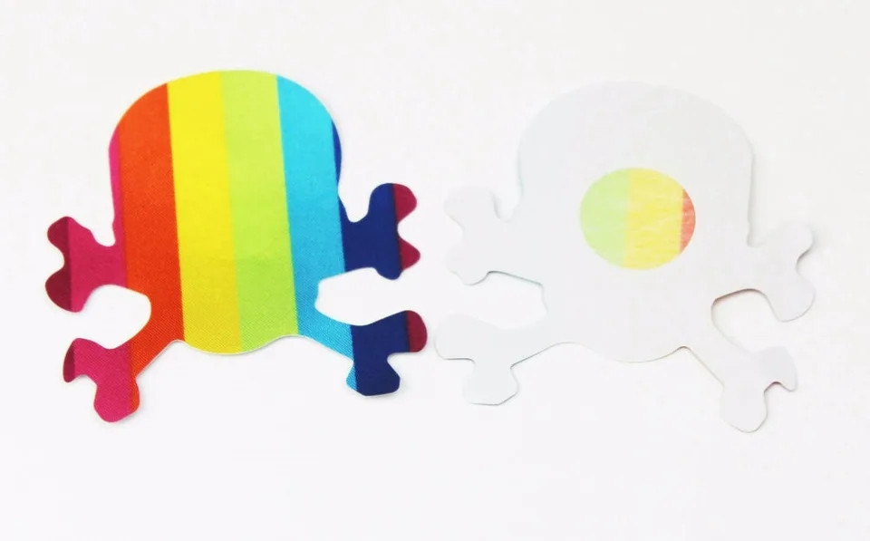 Наклейки на груди Черепа 8 на 8 см різнобарвний Київ - фото 2