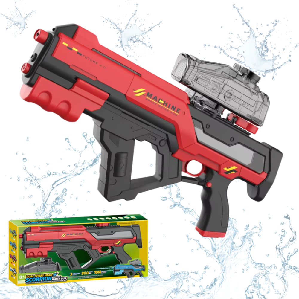 Водний пістолет для дітей, електричний водний автомат Скорпіон з автоматичним закачуванням води, червоний Кам'янець-Подільський - фото 1