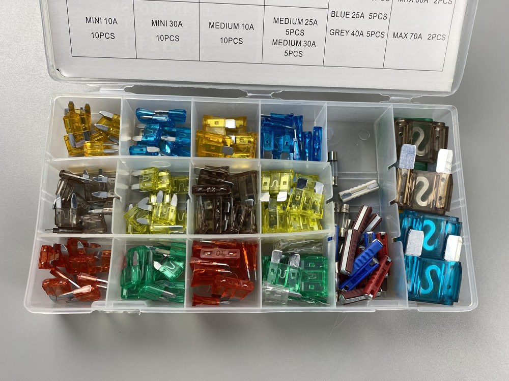 Набір запобіжників 147 шт від 5A до 70А від 5A до 70А  (mini, micro, medium, maxi, круглі скло + круглі кераміка) бокс пластиковий Мукачево - фото 10
