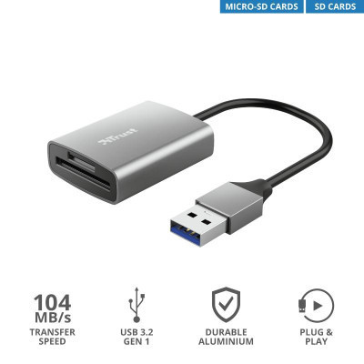 Зчитувач флеш-карт Trust Dalyx Fast USB 3.2 Card reader (24135) Вінниця - фото 3