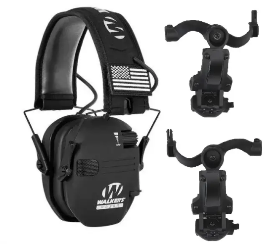 Тактические активные наушники на шлем Walkers Razor + крепление OPS Core (Чебурашки) Черный Киев