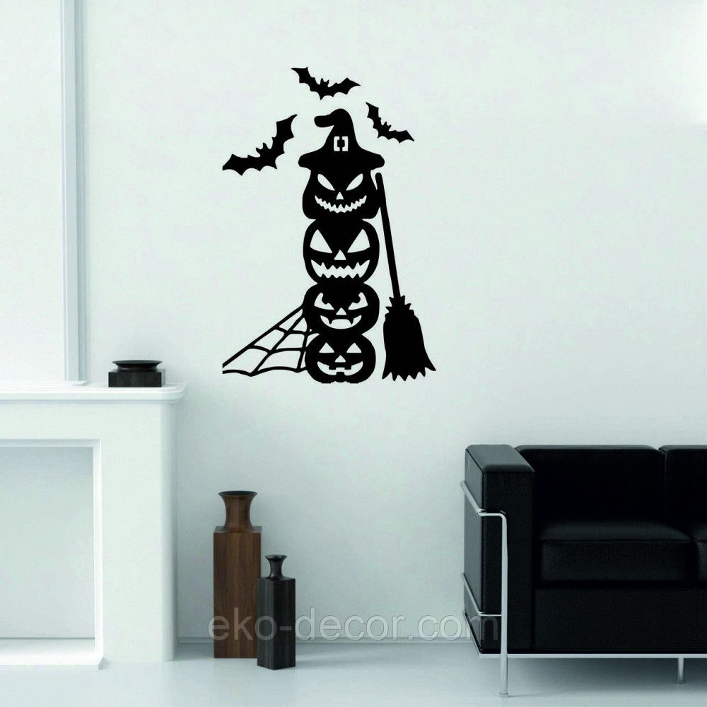 Декоративне настінне Панно «Хеллоуїн — гарбуза», Декор на стіну 110*74 см, Чорний Київ - фото 4