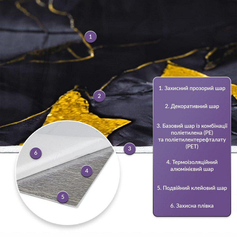 Самоклеящаяся стеновая PET плитка в рулоне 600х3000х2мм SW-00002425 Днепр - изображение 2