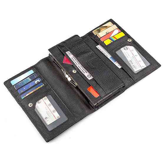 Гаманець жіночий високоякісна шкіра Чорний (Boston) Київ