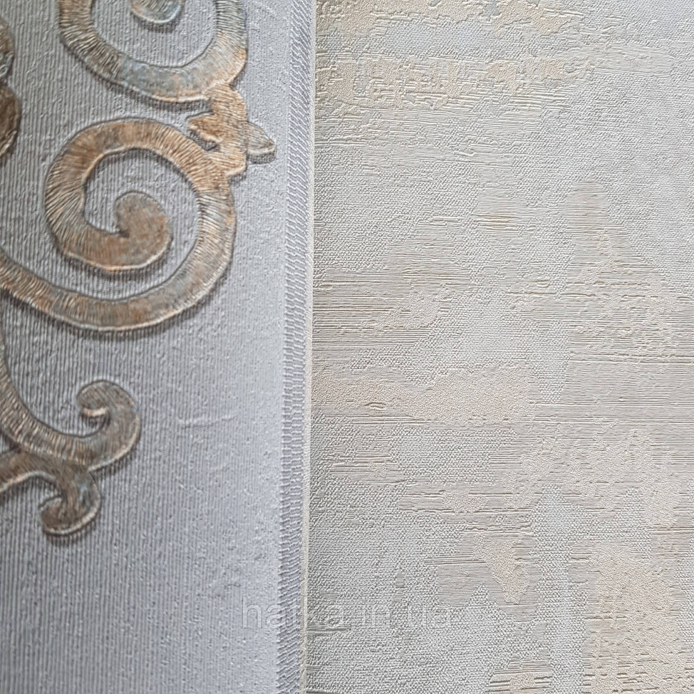 Шпалери метрові вінілові на флізелін 24 Carati Cristiana Masi під штукатурку структурні блакитні з сірим Київ - фото 2