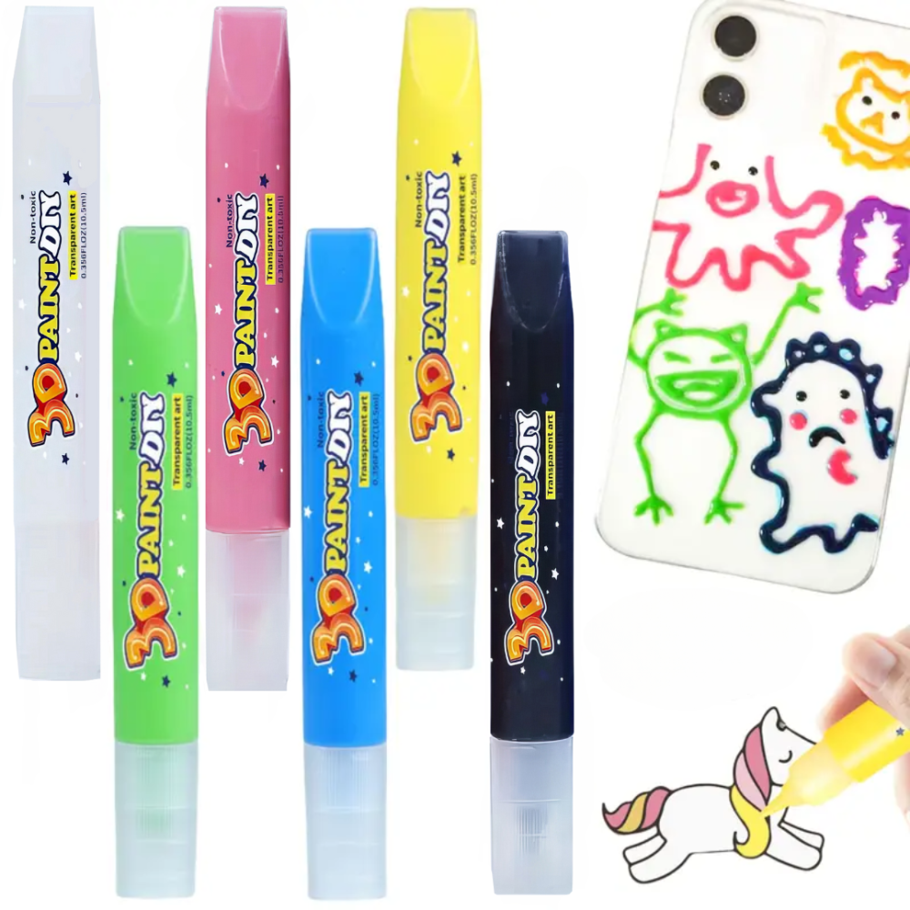 3D-вітражні фарби, швидковисихаючі маркери для творчості, набір 6 відтінків Кам'янець-Подільський - фото 6