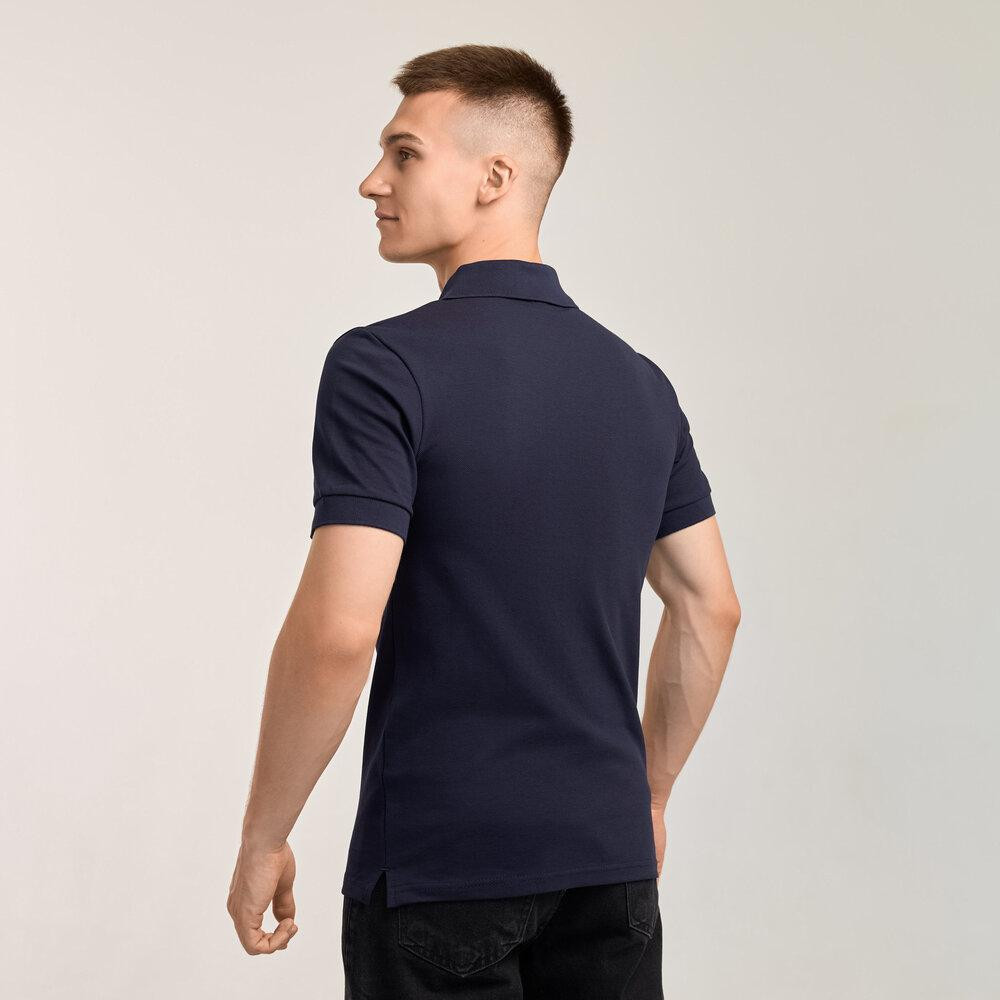 Темно-синє наві чоловіче класичне поло на ґудзиках Pobedov. Футболка поло Pobedov Royal Batal синя Київ - фото 3