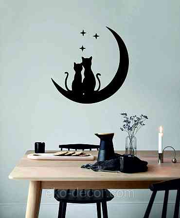 Декоративное настенное 3D Панно «Коты» Декор на стену с объемом 70*70 см, Черный Киев