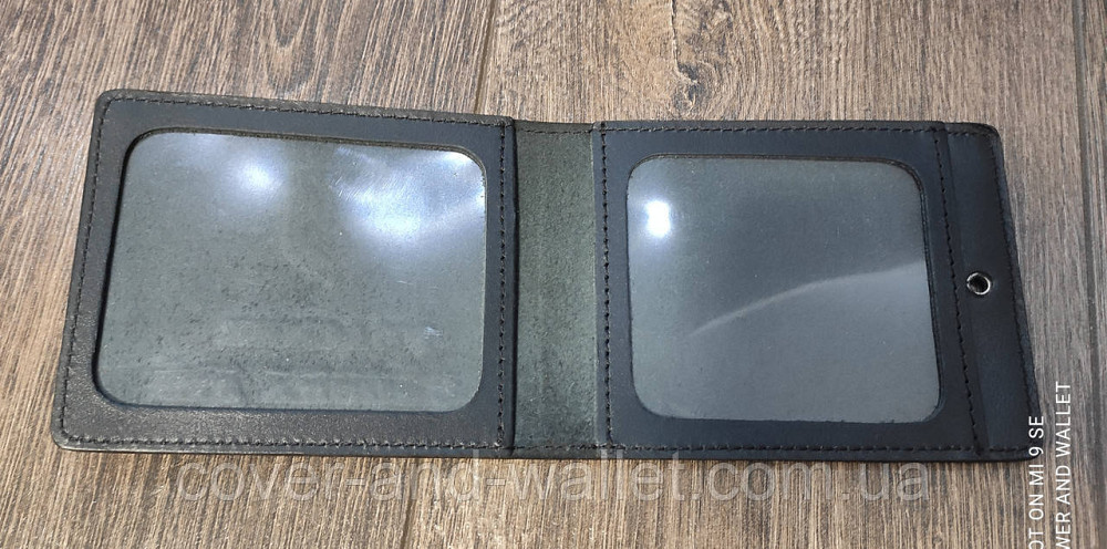 Обложка из натуральной кожи на удостоверение "Учасник бойових дій" (черная) Київ - фото 2