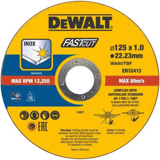 Круг відрізний по металу DeWALT 125*1.0*22.23 DT20540 FASTCUT Коломия