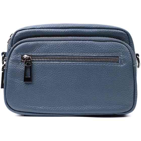 Оригінальна сумка жіноча з накладною кишенею з натуральної шкіри Vintage 22641 Синя Київ