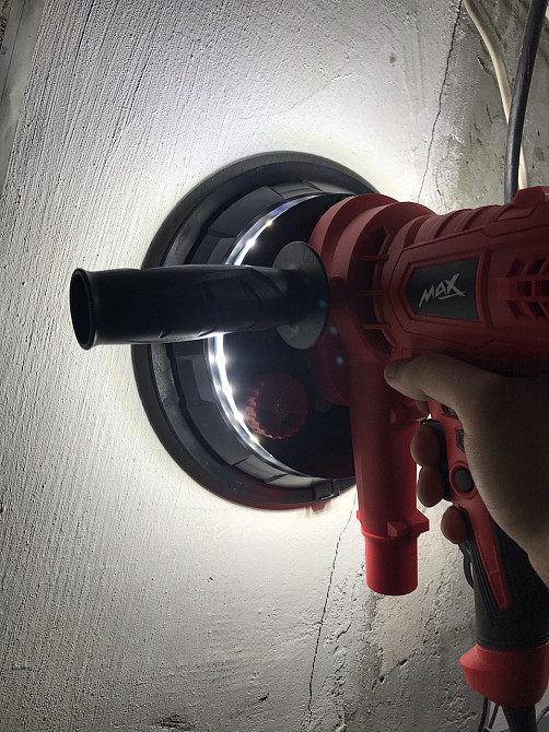 Шлифовальная машина для стен и потолка, гипса MAX MXDWS15, 1500Вт, 180мм, с LED подсветкой Киев - изображение 7