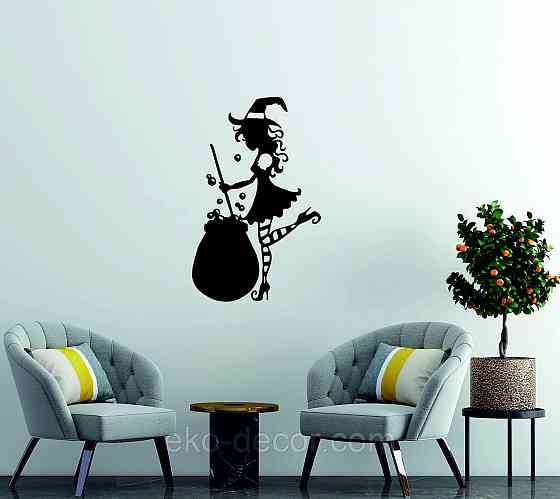 Декоративное настенное 3D Панно «Ведьма», Декор на стену с объемом 110*69 см, Черный Киев