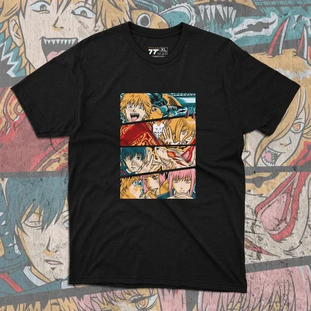 Футболка для підлітка хлопчика з принтом Человек Бензопила Команда Розмір 160 Anime10495 Дніпро - фото 1