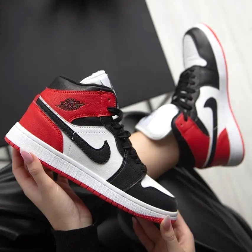 Кроссовки Nike AIR Jordan Белые Красные Мужские Черные Джорданы Высокие Найк (размеры: 41,42,43,44,45) Днепр - изображение 10