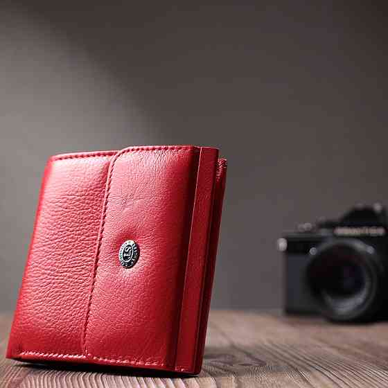 Зручне жіноче портмоне з натуральної шкіри ST Leather 22723 Червоний Київ