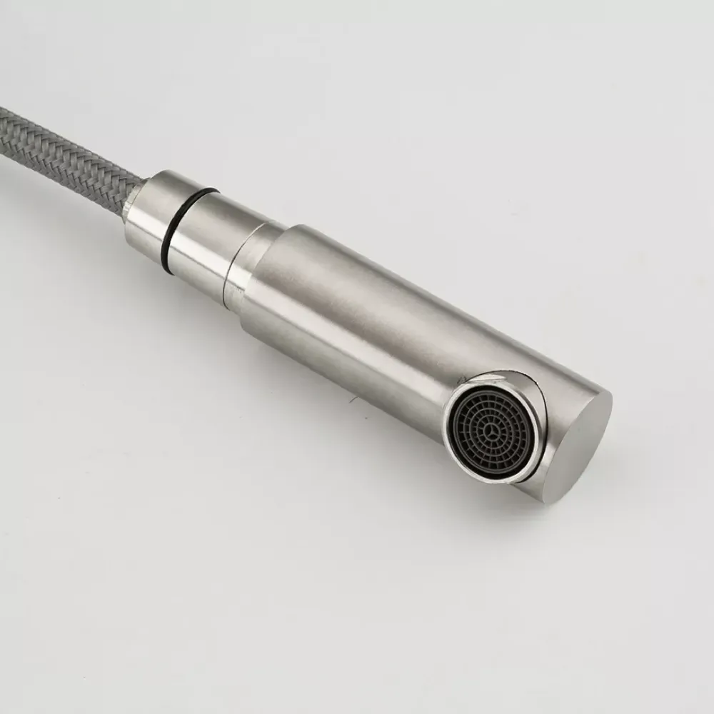 Смеситель для кухни с выдвижным изливом Frap F60899, сатин Киев - изображение 5